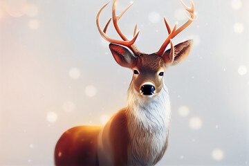 Red Deer in Snow Image