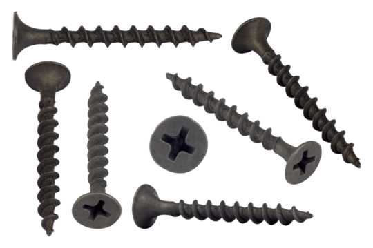 set of screw, screw isolated from background