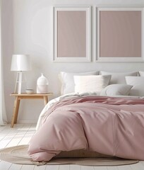 Pink Blanket Bedroom A Cool and Cozy Space for a Monthly Celebration Generative AI