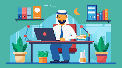 trader a desk vector illustration