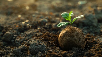 Seeds that grew even though they were just lying on the ground. A photo with the theme of preserving the environment. Preserving nature. Planting for the future.