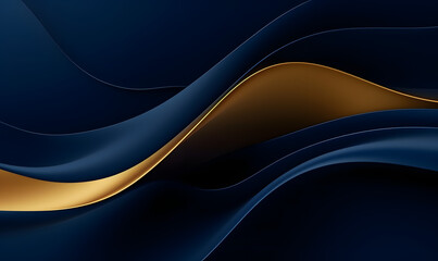 3D modern wave curve abstract presentation background. Luxury paper cut background, Generative AI