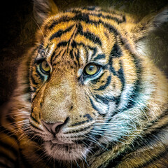 Majestic Close-Up of a Tiger’s Face