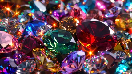 Colorful Gems Shine Brightly in the Light A Rainbow of Jewels for a Sparkling Summer Generative AI