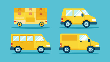 yellow van vector illustration