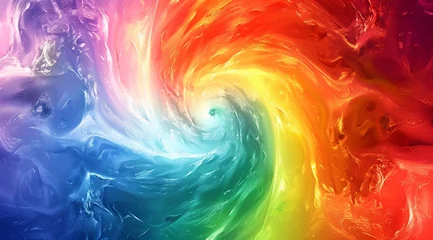 Crédence de cuisine en verre imprimé Mélange de couleurs Colorful Swirl of Time A Rainbow of Monthly Events and Trends Generative AI