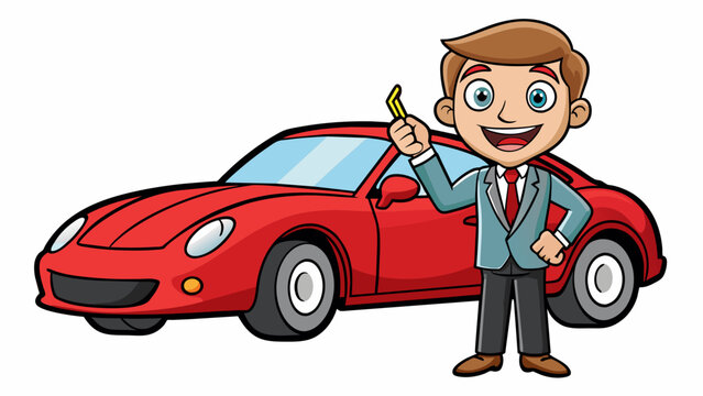car salesman vector illustration