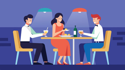 restaurant dinner vector illustration