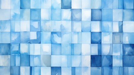abstract blue watercolor tiles background