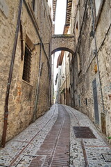 Alley in the historic center of Spoleto, Italy