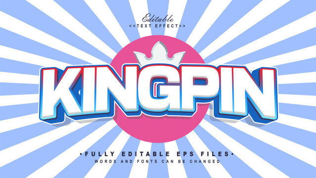 editable modern kingpin text effect.typhography logo