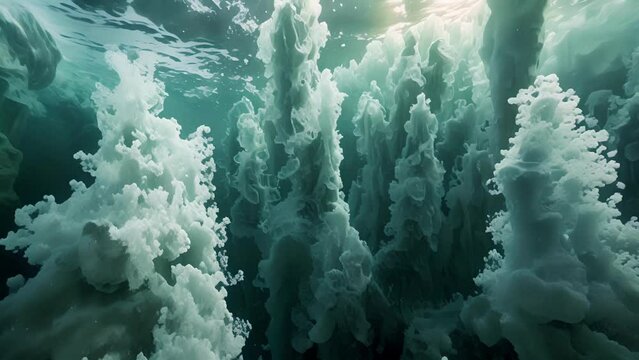 In the cold oxygendeprived depths of the ocean the ane hydrate ice takes on an otherworldly quality with its crystal structure growing in intricate patterns resembling frost
