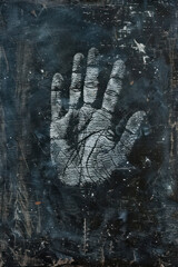 Handprint Chalk Texture Photography, Abstract Textured Fingerprint