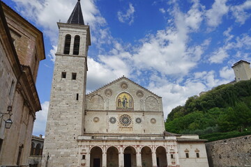 Fototapeta na wymiar Cathedral of Santa Maria Assunta in Spoleto, Italy