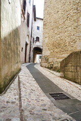 Alley in the historic center of Spoleto, Italy