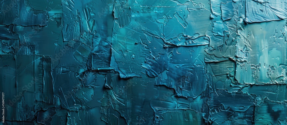 Canvas Prints Abstract textured wall background in shades of blue and teal.