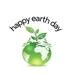 Earth day logo design ,happy earth day 22 April,world map background illustration