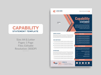 Capability Statement template design - obrazy, fototapety, plakaty