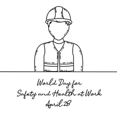 line art of World Day for Safety and Health at Work good for World Day for Safety and Health at Work celebrate. line art. illustration.