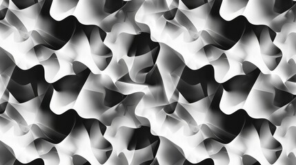 A black and white wall featuring a pattern of abstract geometric shapes, background, wallpaper