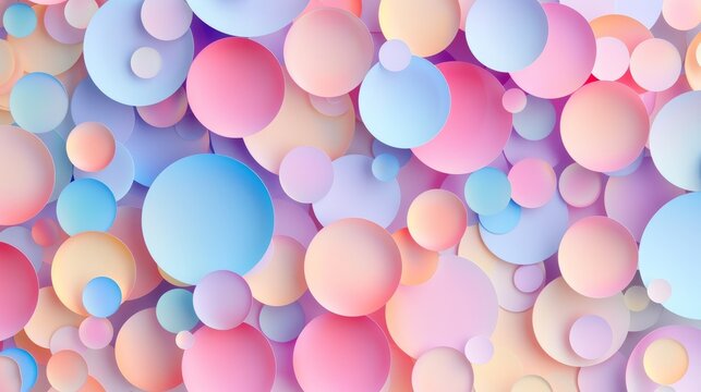 A multitude of soft pastel circles combine to create a seamless, colorful background, background, wallpaper