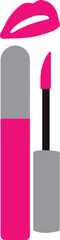 Vector illustration of a vibrant lipstick in a sleek tube, with a glossy finish and bold color, perfect for makeup and beauty designs