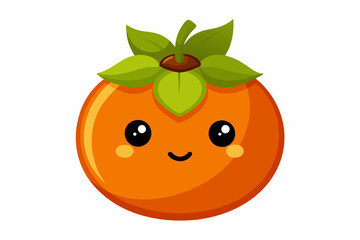 persimmon food vector illustration