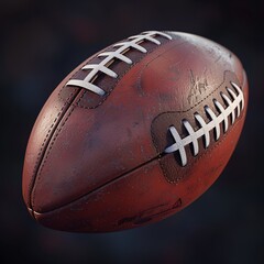Football Fever A Red Leather Football with White Stitching Generative AI
