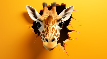 Giraffe portrait - obrazy, fototapety, plakaty