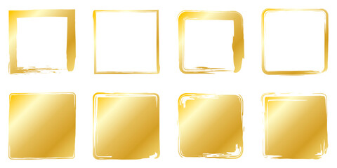 筆　四角　シンプル　金色　セット