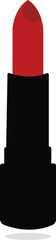 Vector illustration of a vibrant lipstick in a sleek tube, with a glossy finish and bold color, perfect for makeup and beauty designs
