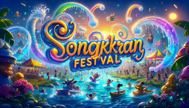 Songkran festival in Thailand, a vibrant and joyful celebration of the Thai New Year.