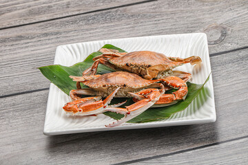 Yummy boiled crab in the plate