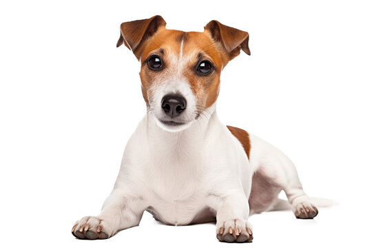 dog ​​Jack Russell jumping on a transparent background