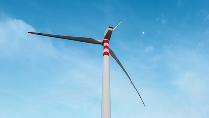 Wind Turbine Under Blue Sky