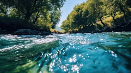 Acrylglas douchewanden met foto Bestemmingen nice view in the river blue water small wave 8k photography, ultra HD, sharp