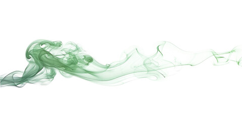 green smoke steam isolated on white or transparent