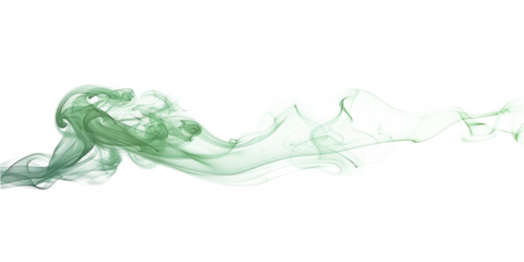 green smoke steam isolated on white or transparent