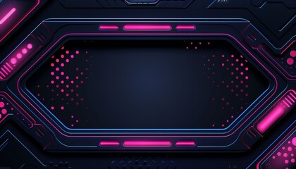 Fototapeta premium background design for a game streamer, with a dark color palette and neon pink accents