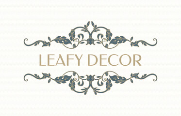 Hand drawing elegant  title border. Classic floral pattern.