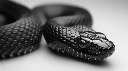 Poster A black snake with a black head and black body © Classy designs