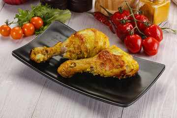 Roasted Chicken leg drumsticks with curry sauce