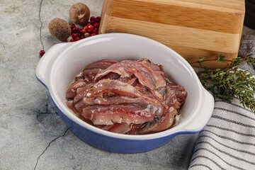 Anchvy canned fish fillet preserve