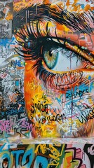 Obraz premium Urban Street Art Mural with Intense Graffiti