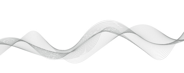 Abstract vector background with grey wavy lines
