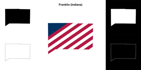 Franklin county (Indiana) outline map set - 769495804