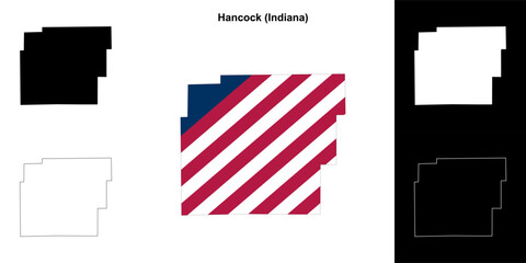 Hancock county (Indiana) outline map set - 769495805