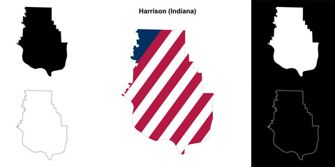 Harrison county (Indiana) outline map set - 769495813