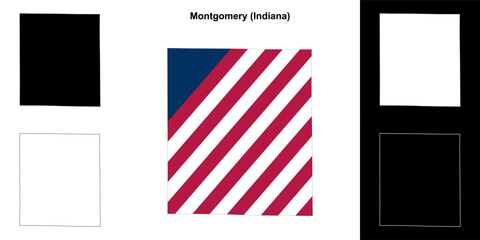 Montgomery county (Indiana) outline map set