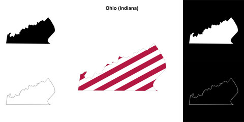 Ohio county (Indiana) outline map set - 769495872